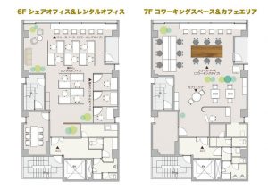 シェアオフィスcoloco神戸三宮平面図