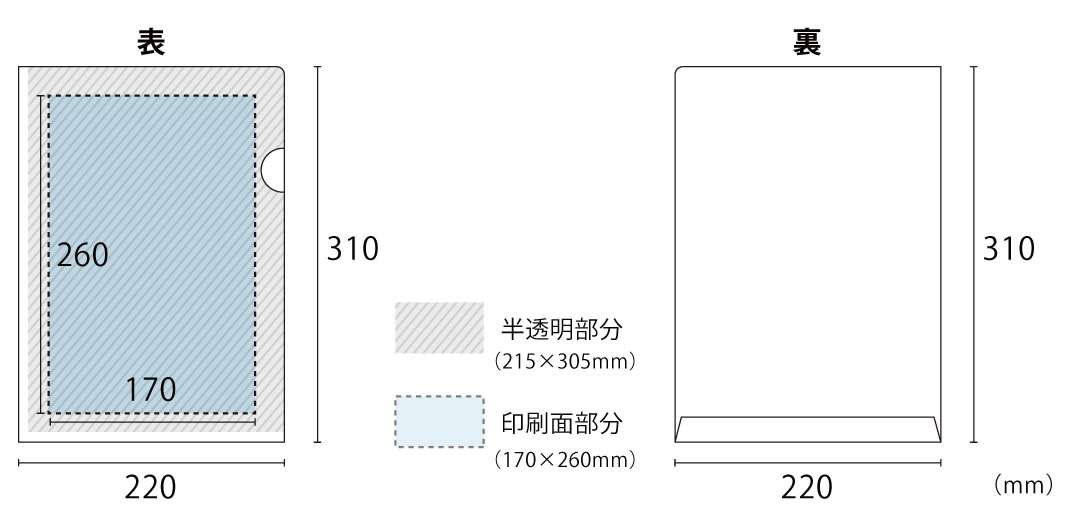 紙製クリアファイル_大きさサイズ